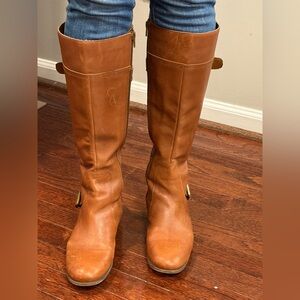 Brown Leather Knee-High Boots